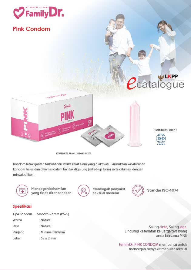 Alat kontrasepsi pria kondom familyDr PINK