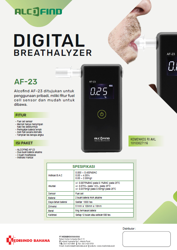 Brochure Alcofind AF23 Specification, Fitur, Benefit And How To Use Alcofind AF23