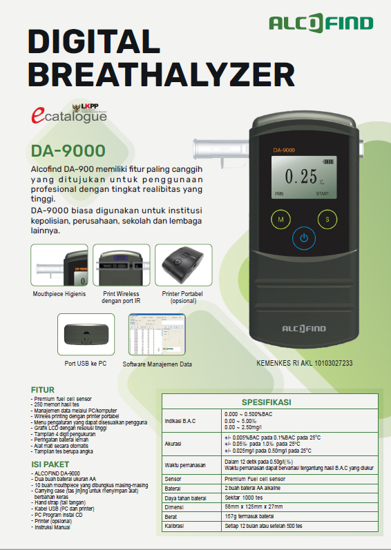Specification, Fitur, Benefit And How To Use Urine Analyzer DUS AlcoFind DA-9000